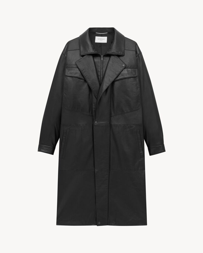 long coat in bubbled lambskin