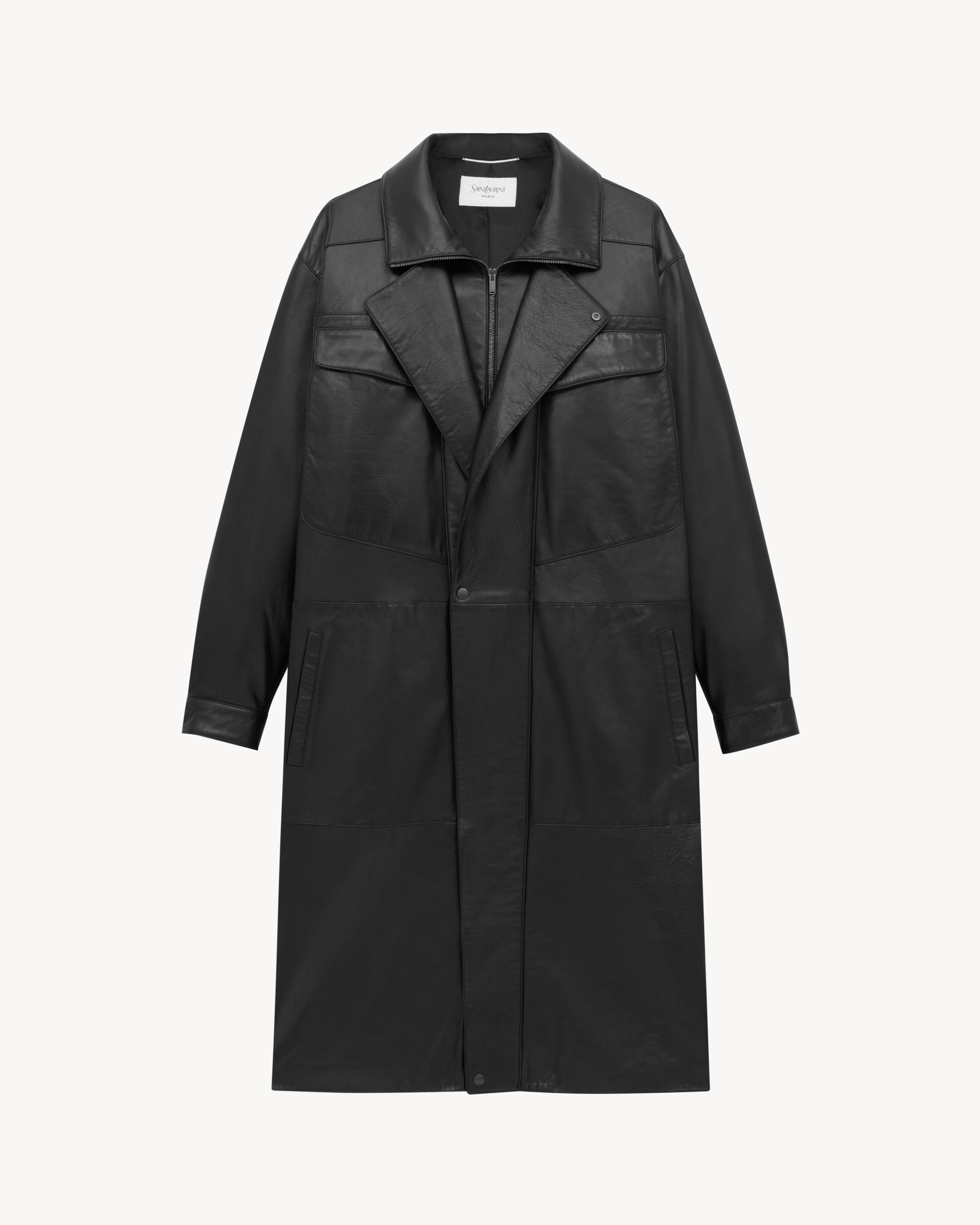 long coat in bubbled lambskin