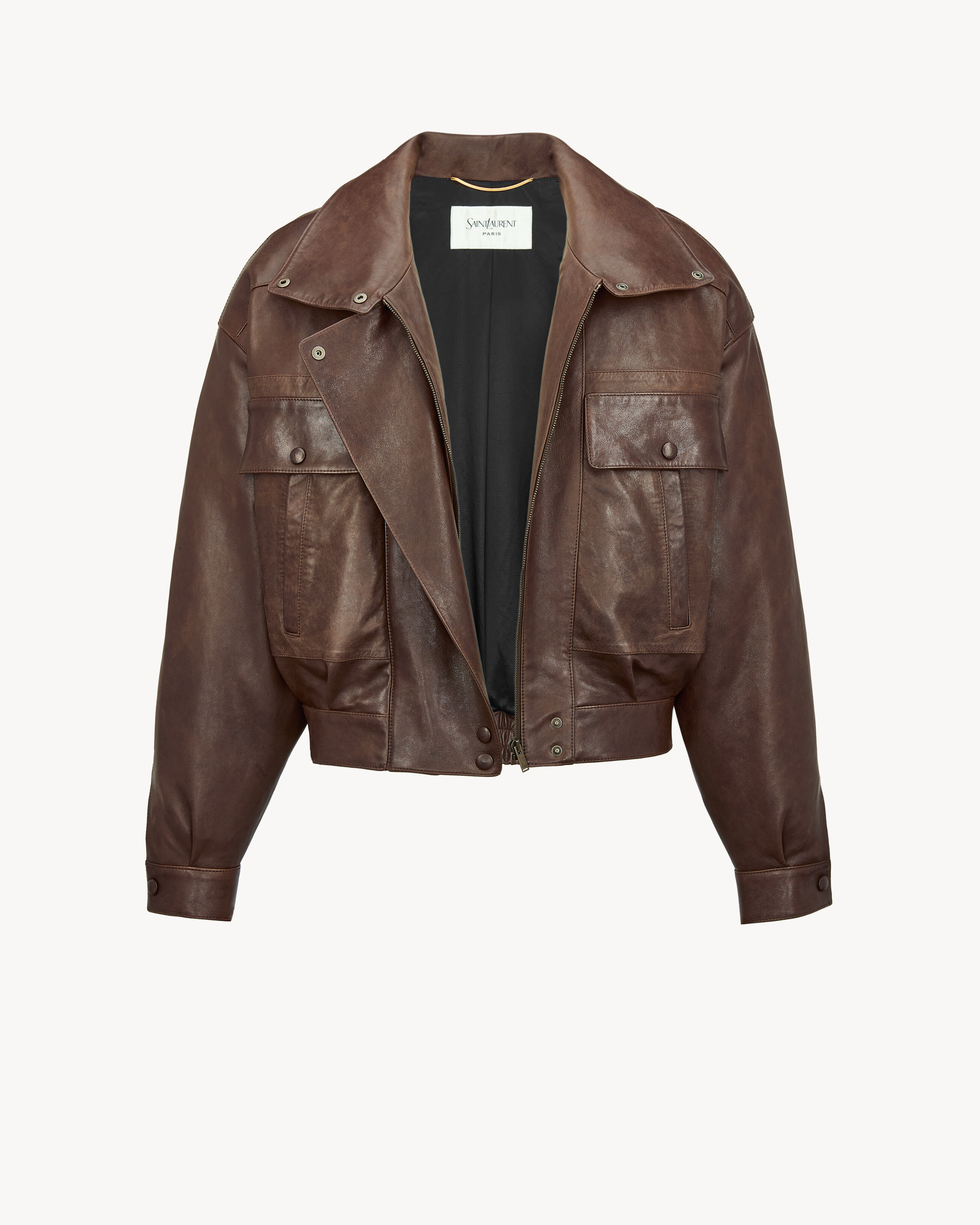 jacket in lambskin in Brown | Saint Laurent | YSL MX | ID