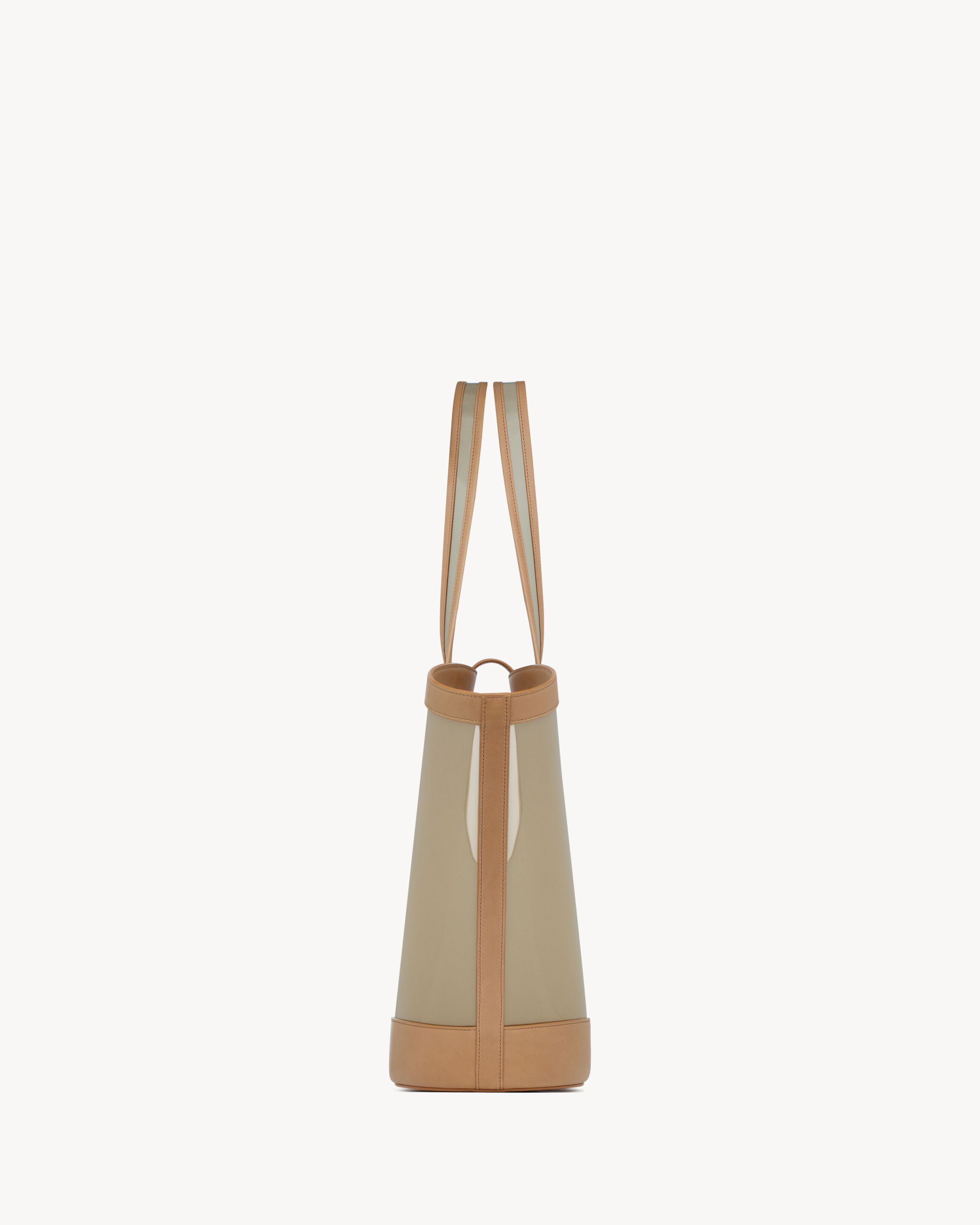PANIER medium en vinyle et cuir à tannage végétal