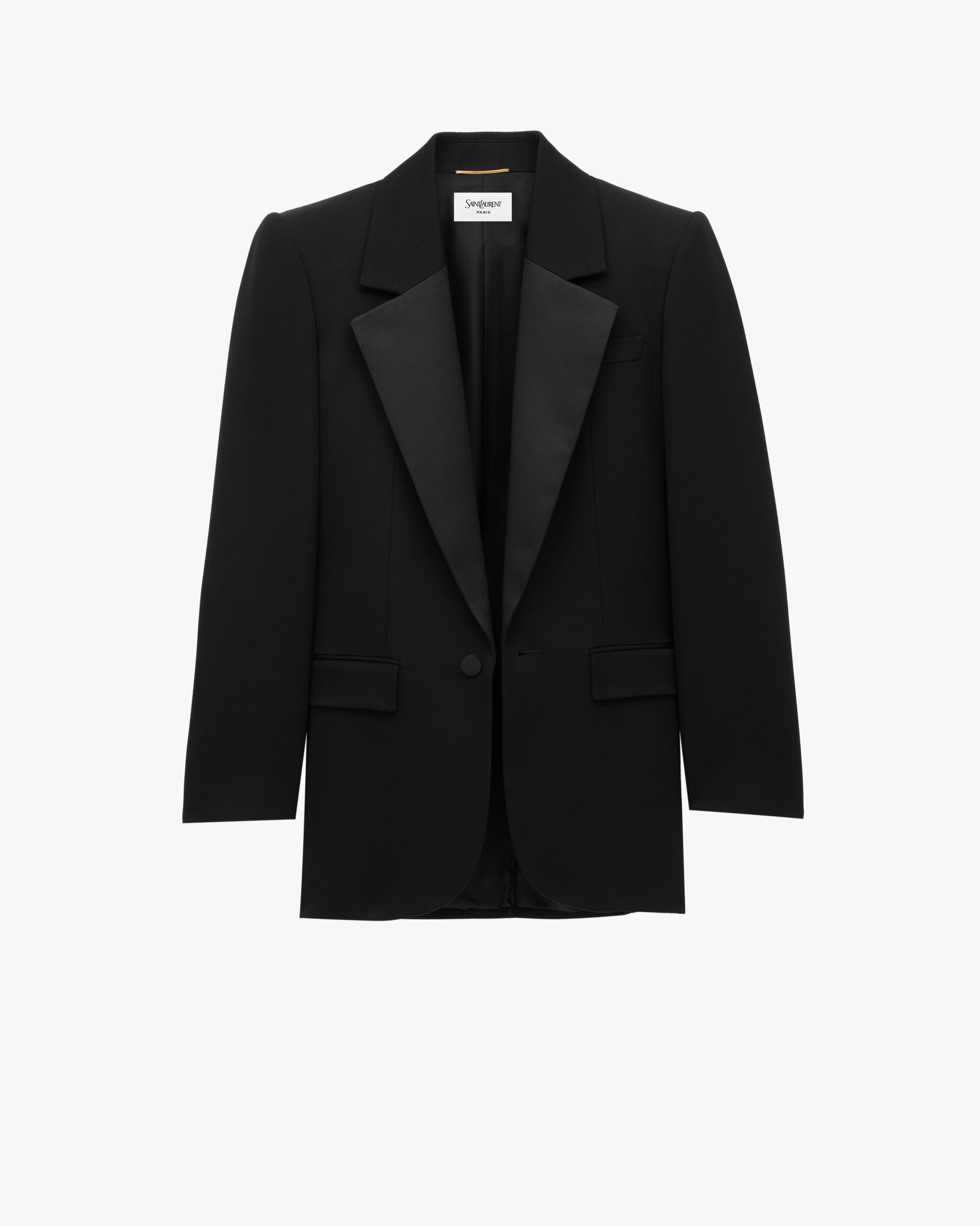 single-breasted tuxedo jacket in GRAIN DE POUDRE