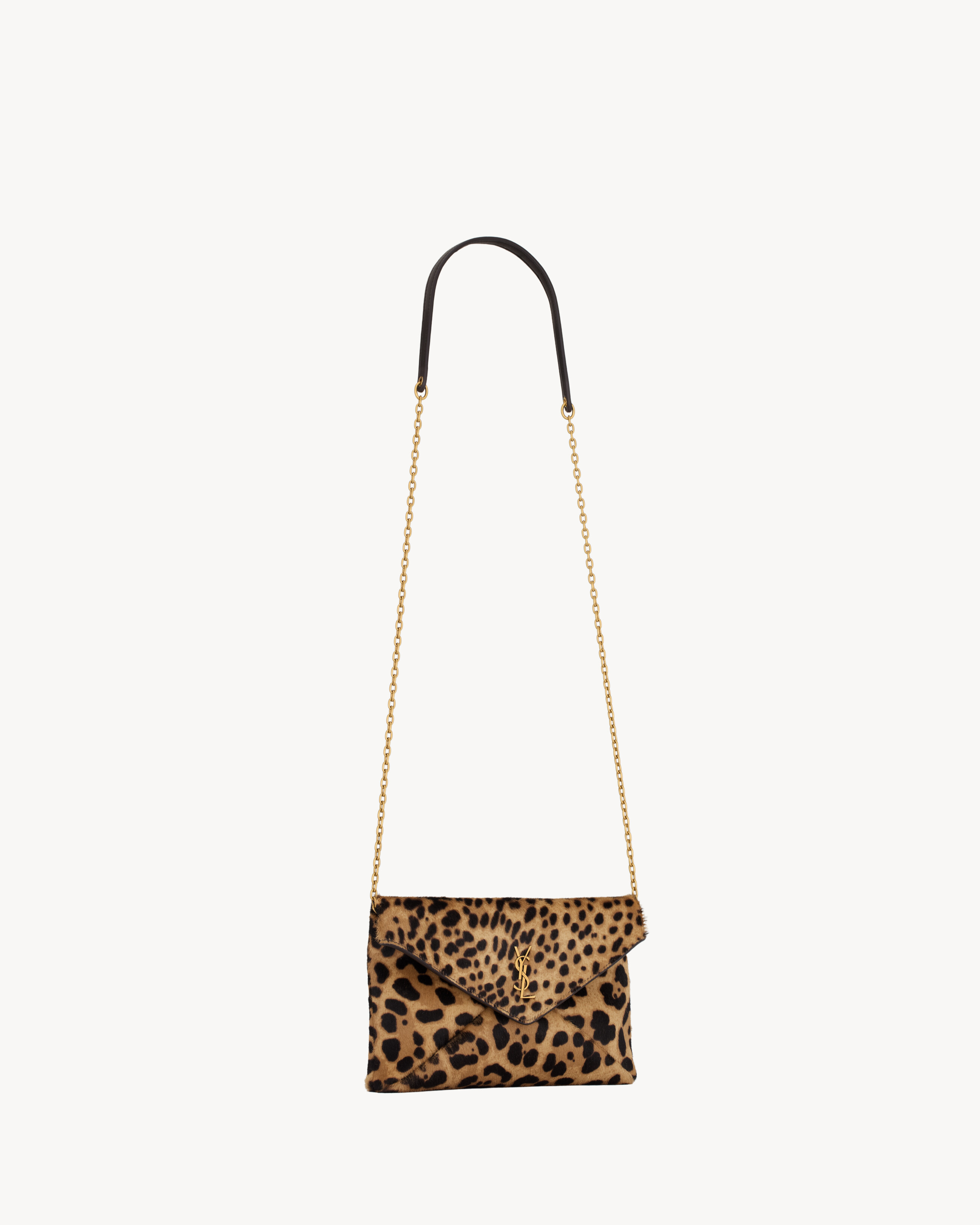 CASSANDRE small chain pouch in pony hair leather