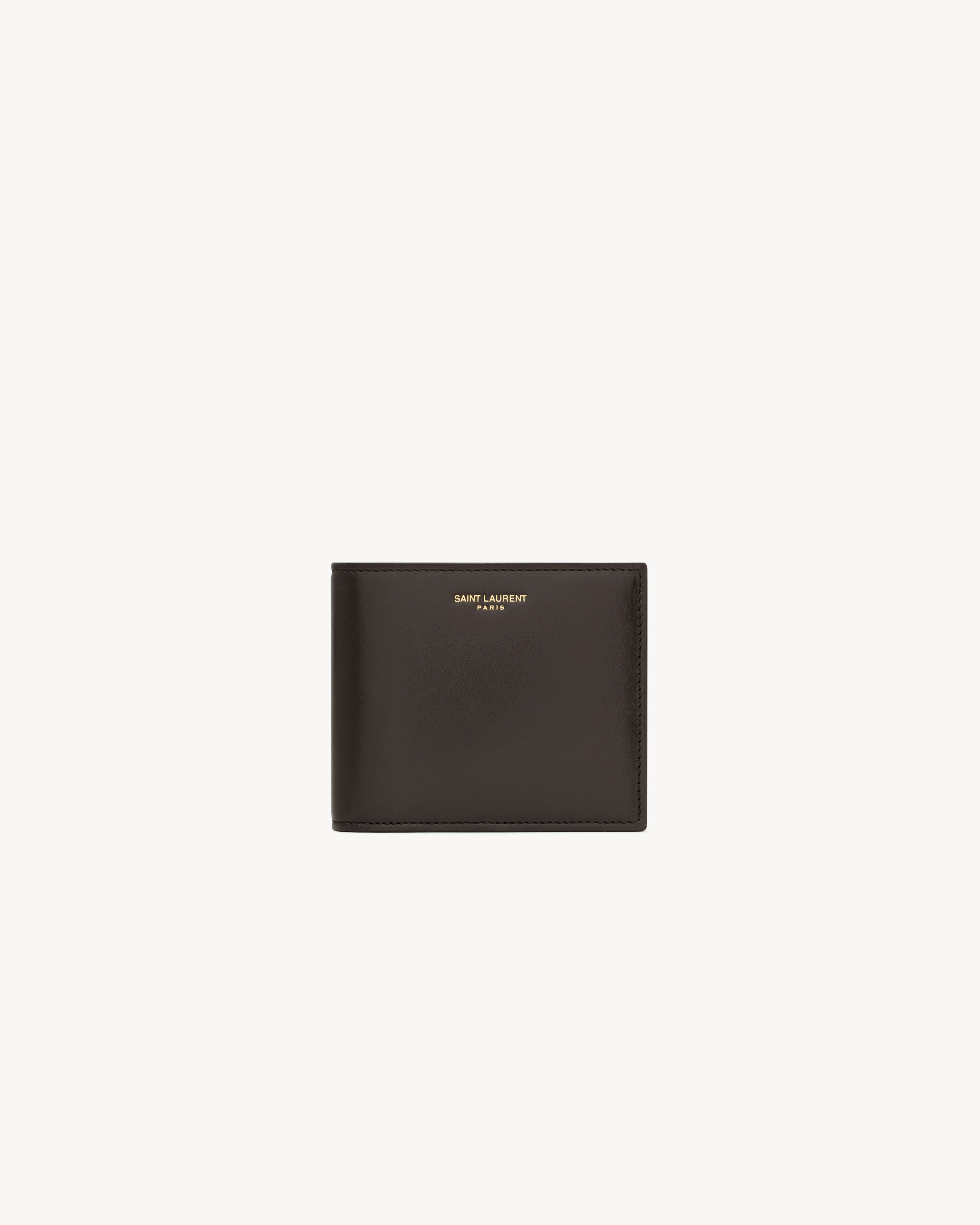 SAINT LAURENT PARIS East/West wallet with coin purse in two-tone smooth leather
