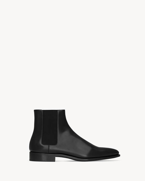 ADRIEN chelsea boots in box saint laurent leather in Black | Saint
