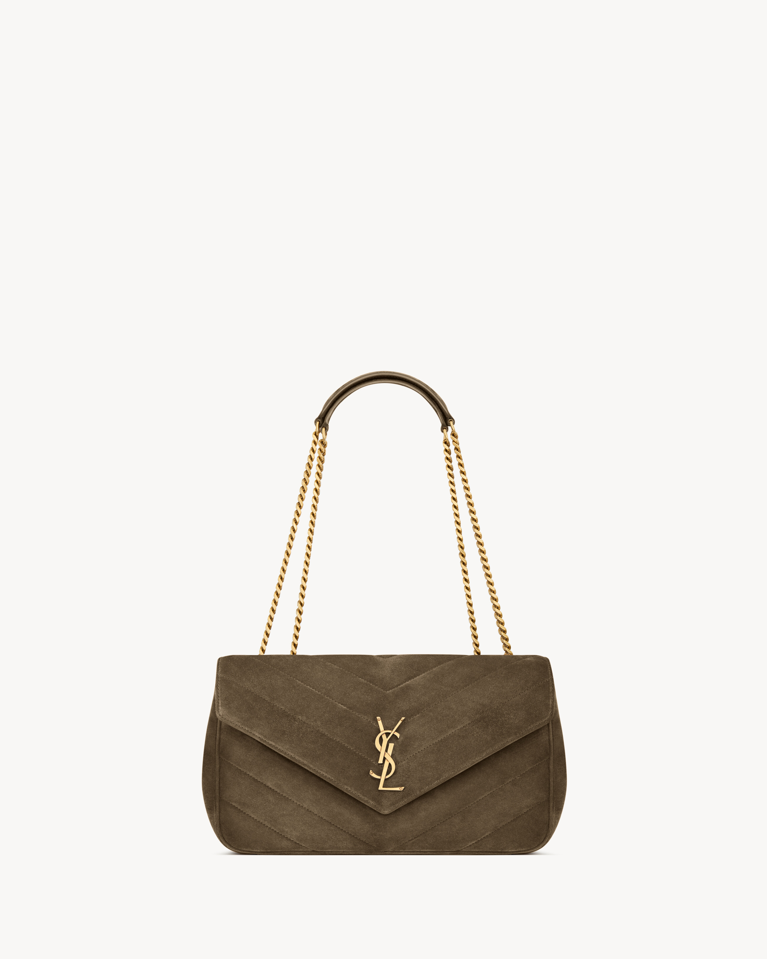 Saint Laurent Loulou Medium In Matelassé Suede - Green - Women - U