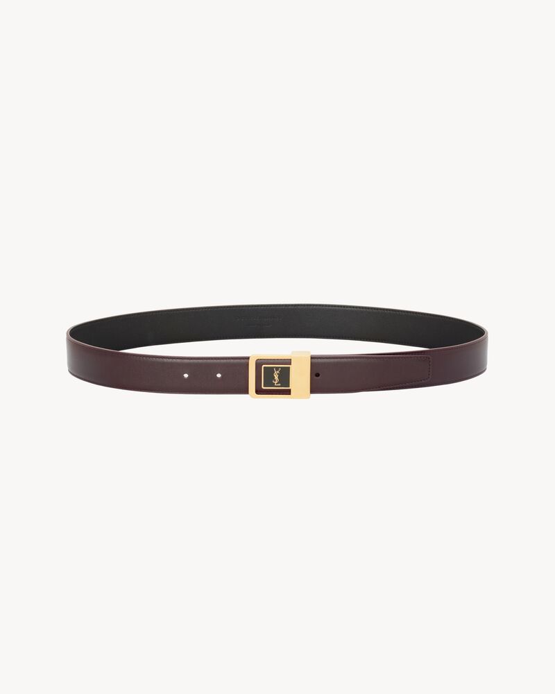LA 66 buckle belt in lacquered leather