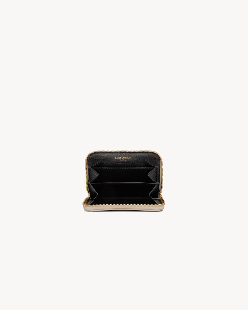 Cartera para tarjetas y monedas Cassandre Matelassé de piel de cordero