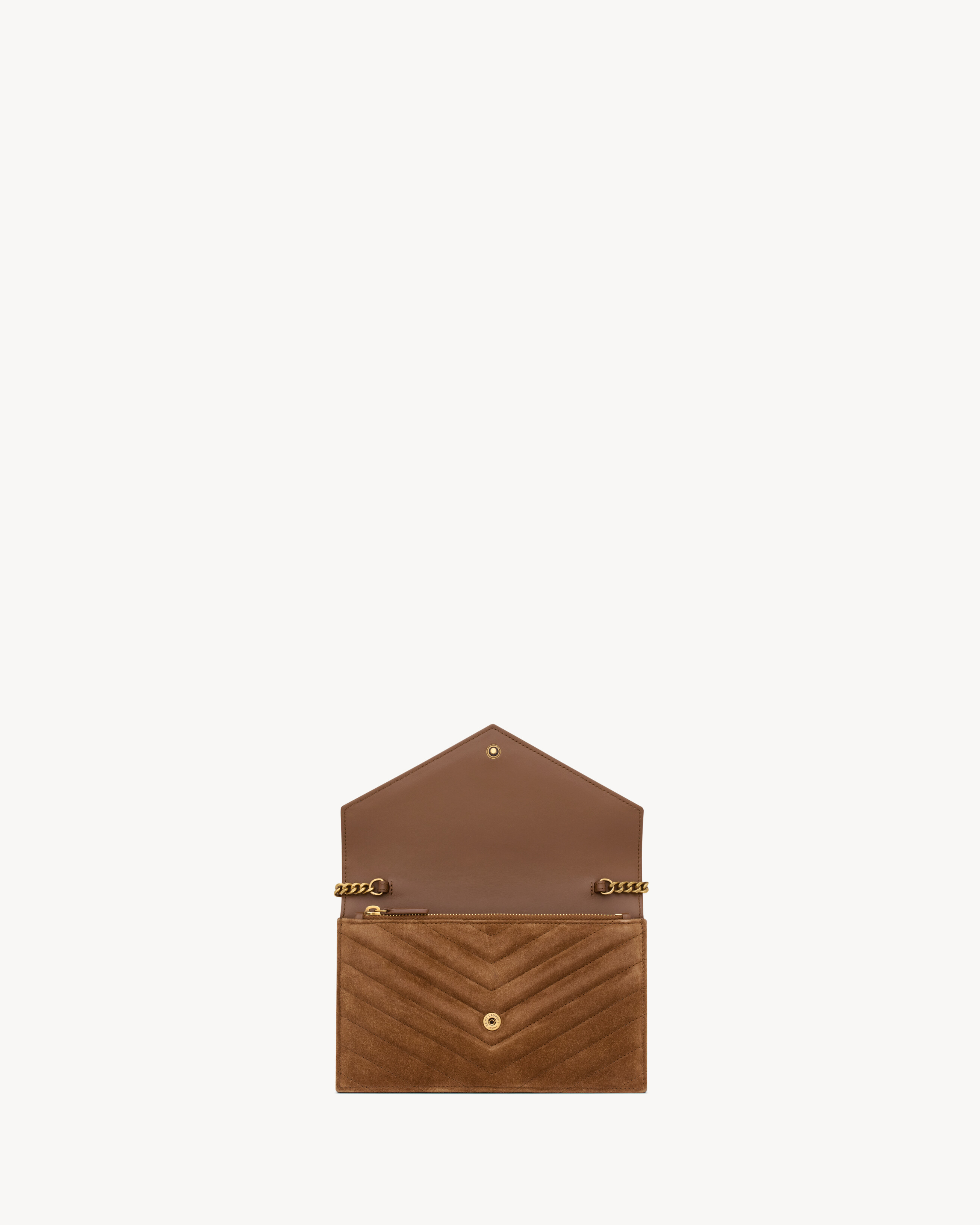 CASSANDRE envelope chain wallet in suede