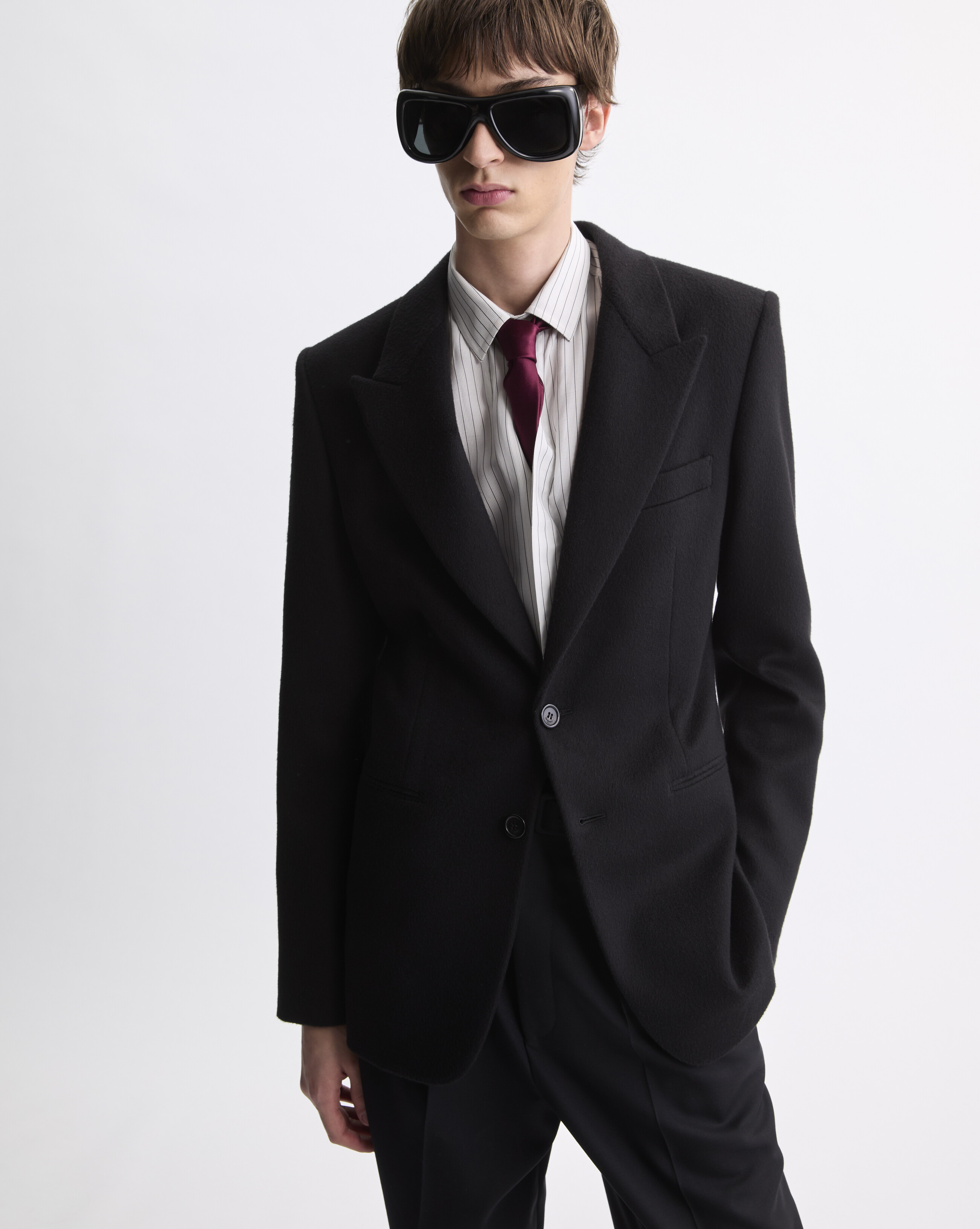 single-breasted jacket in silk