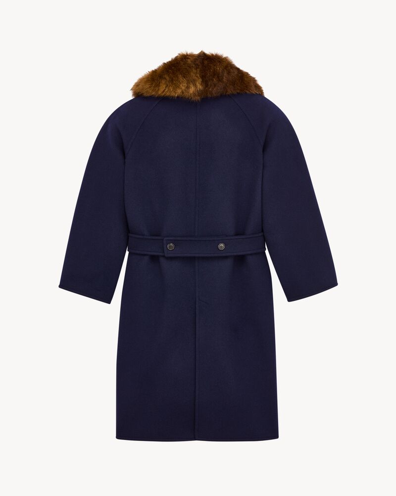 Manteau en laine et shearling