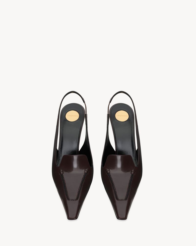 VOLTAIRE slingback pumps in glazed leather