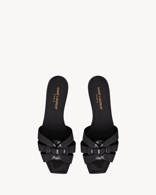 nu pieds 05 tribute riemchensandale aus schwarzem lackleder