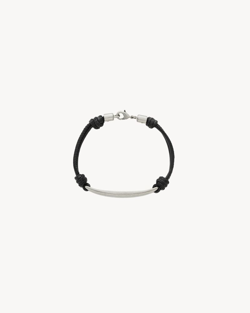 SAINT LAURENT cord bracelet in leather and metal