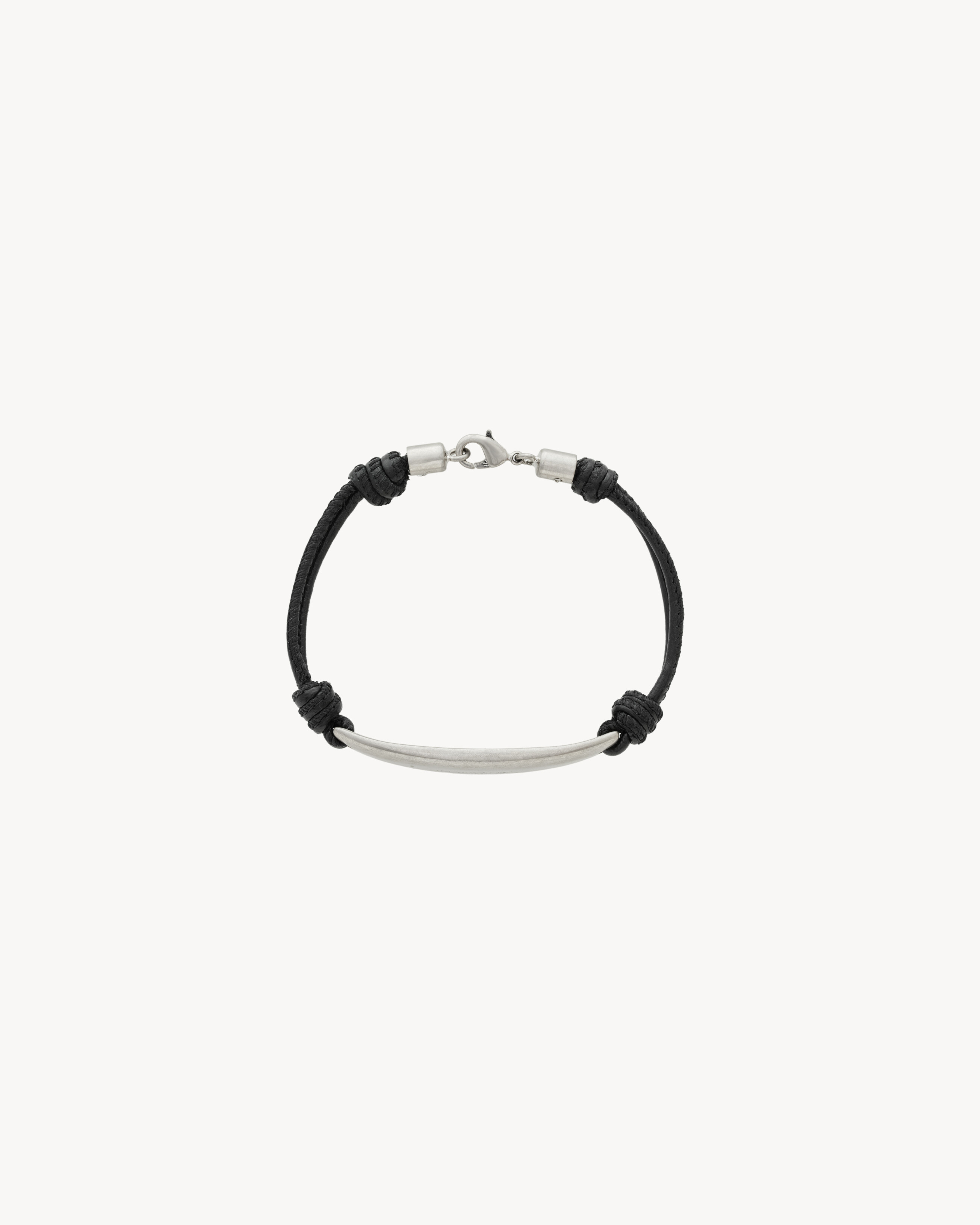 SAINT LAURENT cord bracelet in leather and metal