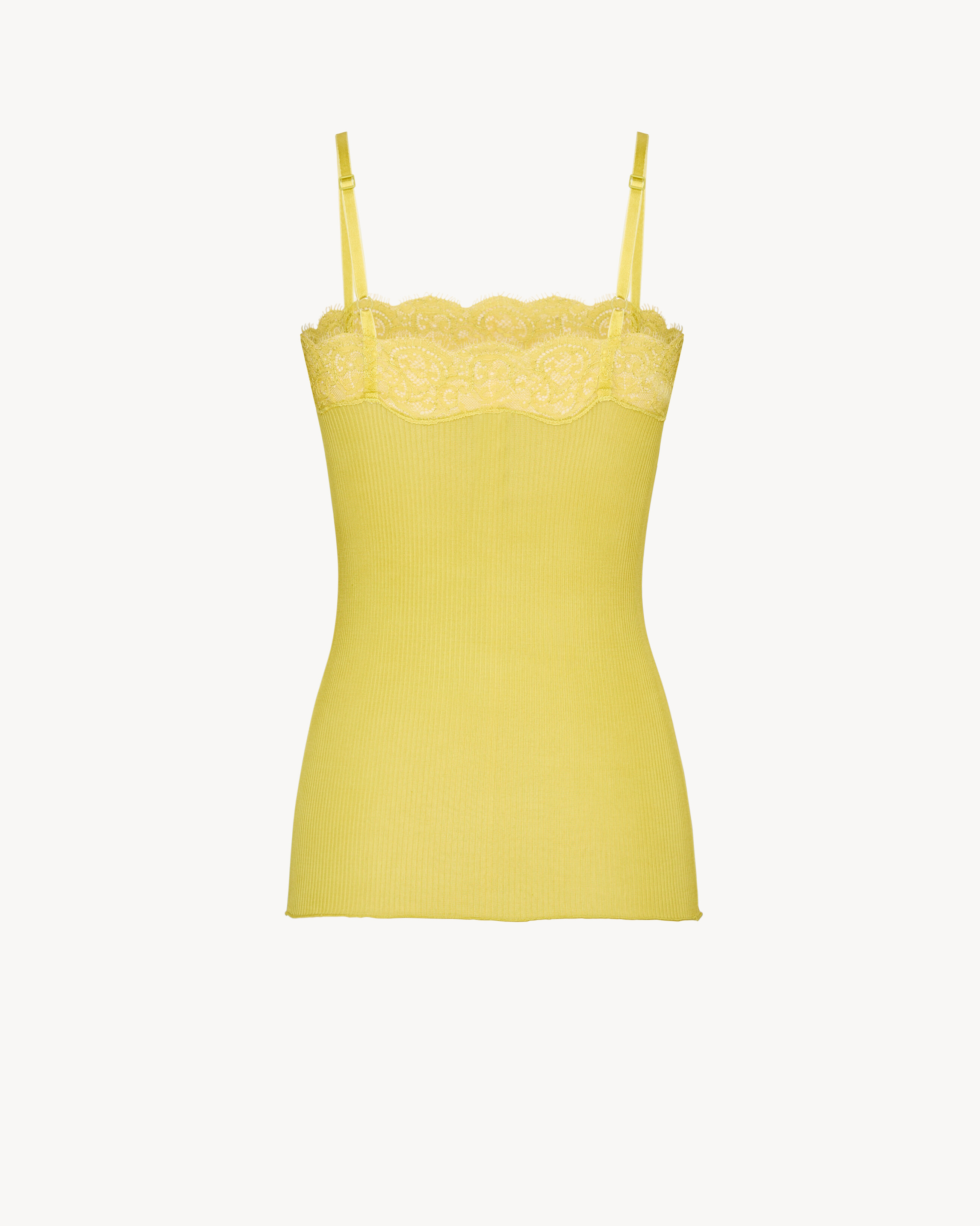 laced tank top in ribbed silk jersey