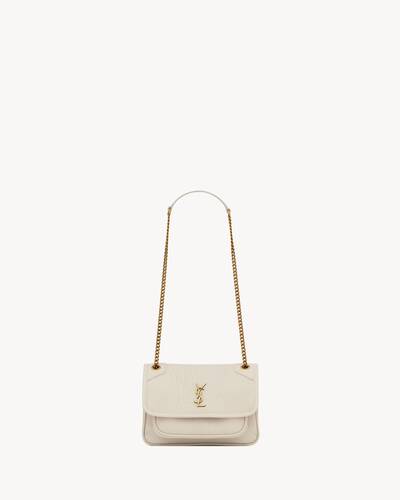 yslホワイトセラミド SUNSET MEDIUM IN SMOOTH LEATHER in White | Saint Laurent | YSL EN-SG