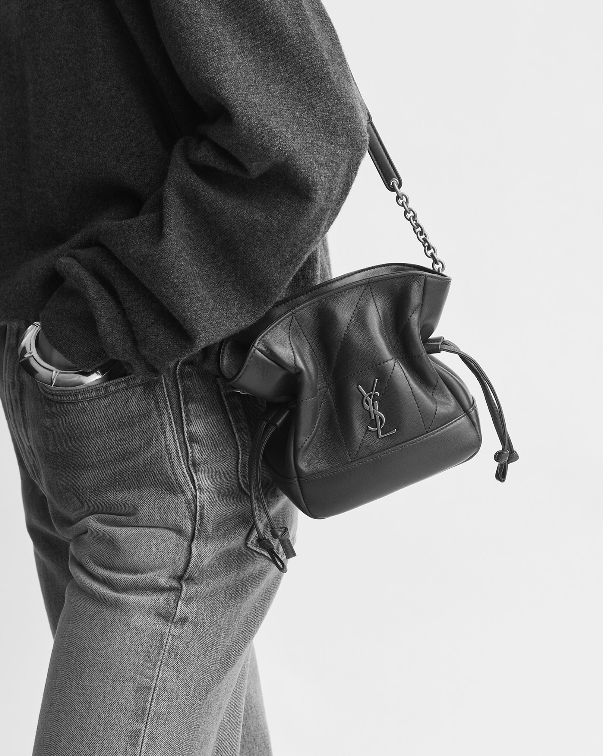 JAMIE mini shoulder pouch in lambskin