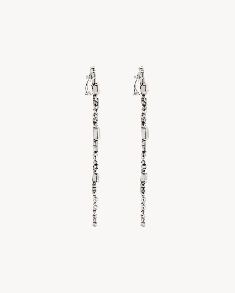 crystal icicle earrings in metal