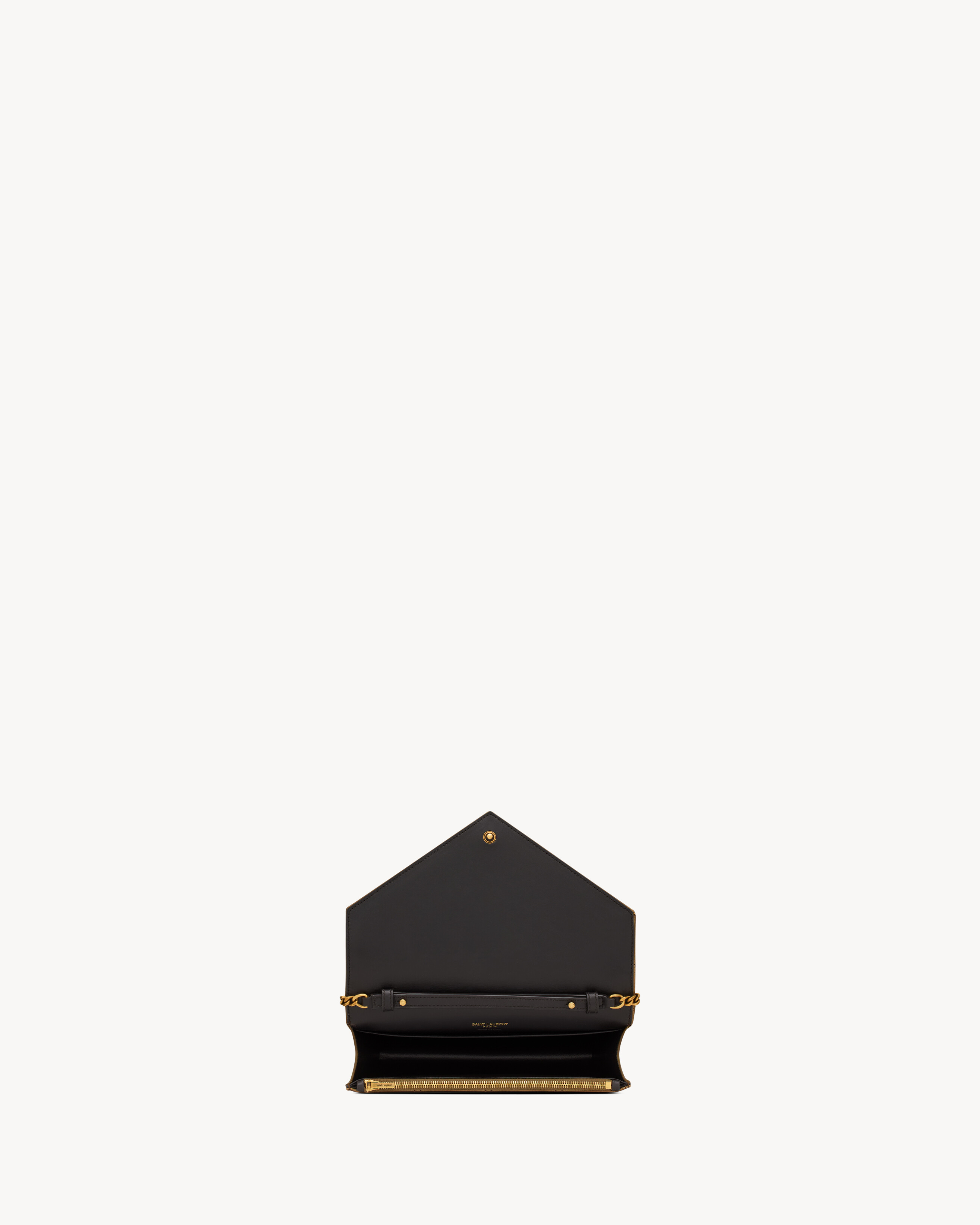 PARIS chain wallet in metallic leather