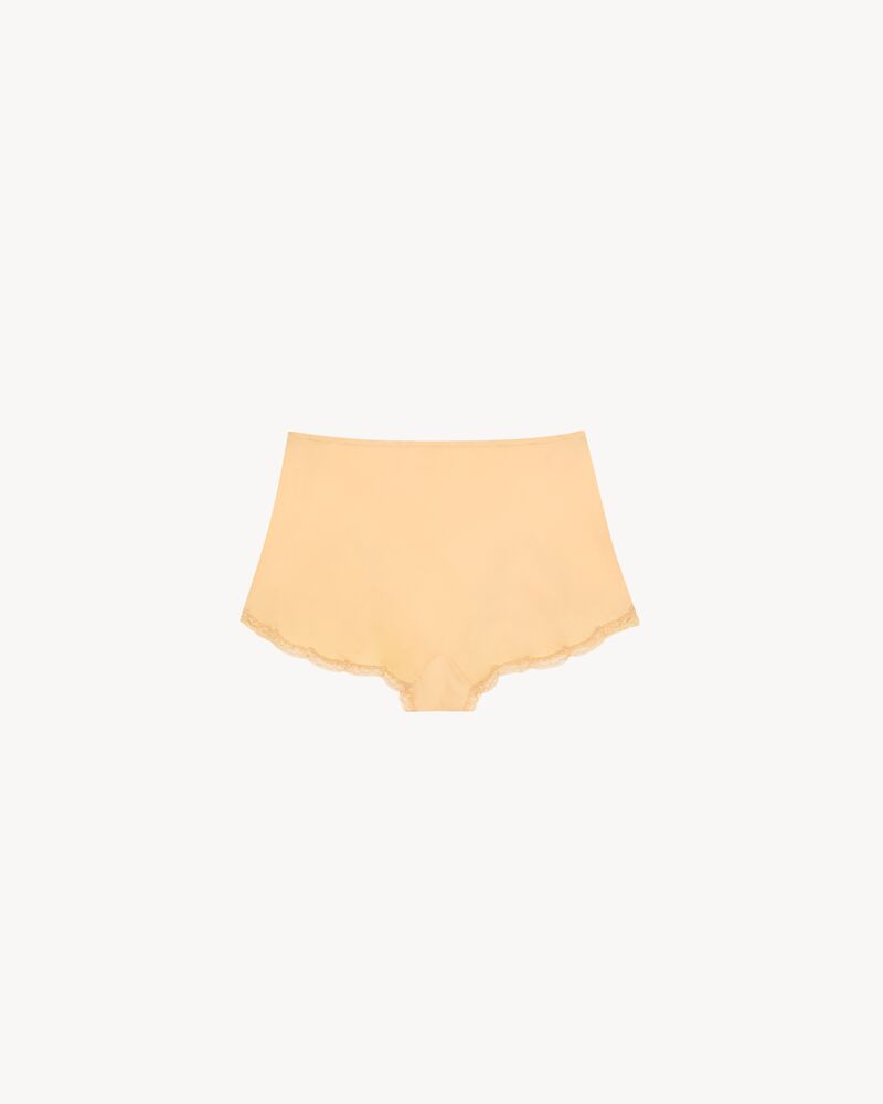 embroidered lingerie shorts in silk crepe muslin
