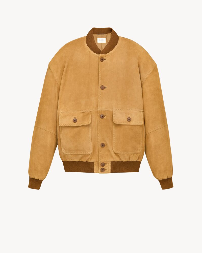 bomber jacket in suede