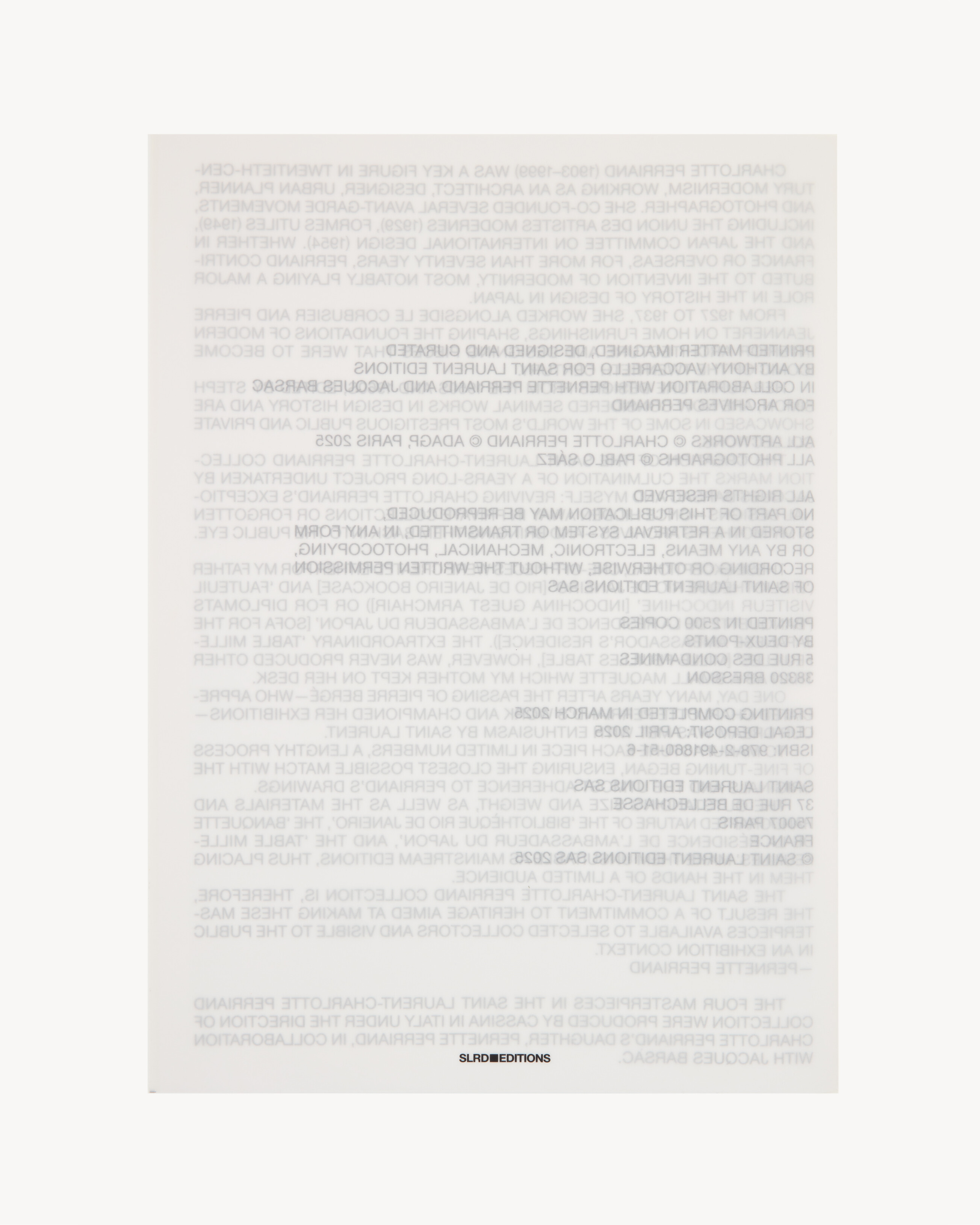 SL EDITIONS: CHARLOTTE PERRIAND CATALOGUE