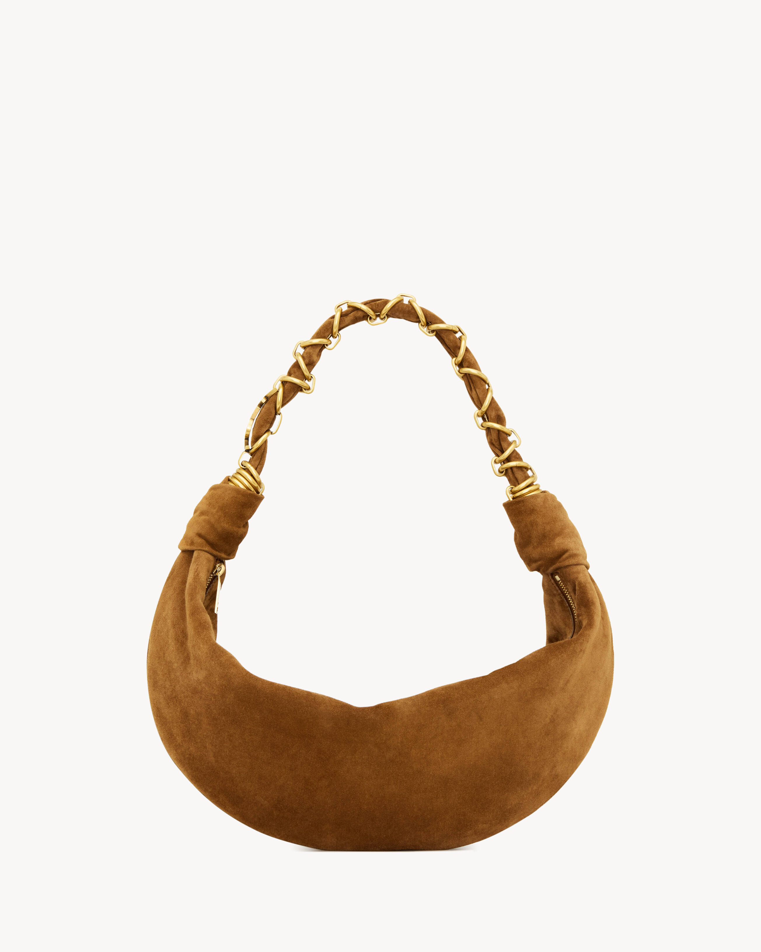 Saint Laurent Women's Caramel Cognac Amalia Small Hobo In Suede - Amber - One Sizenisex