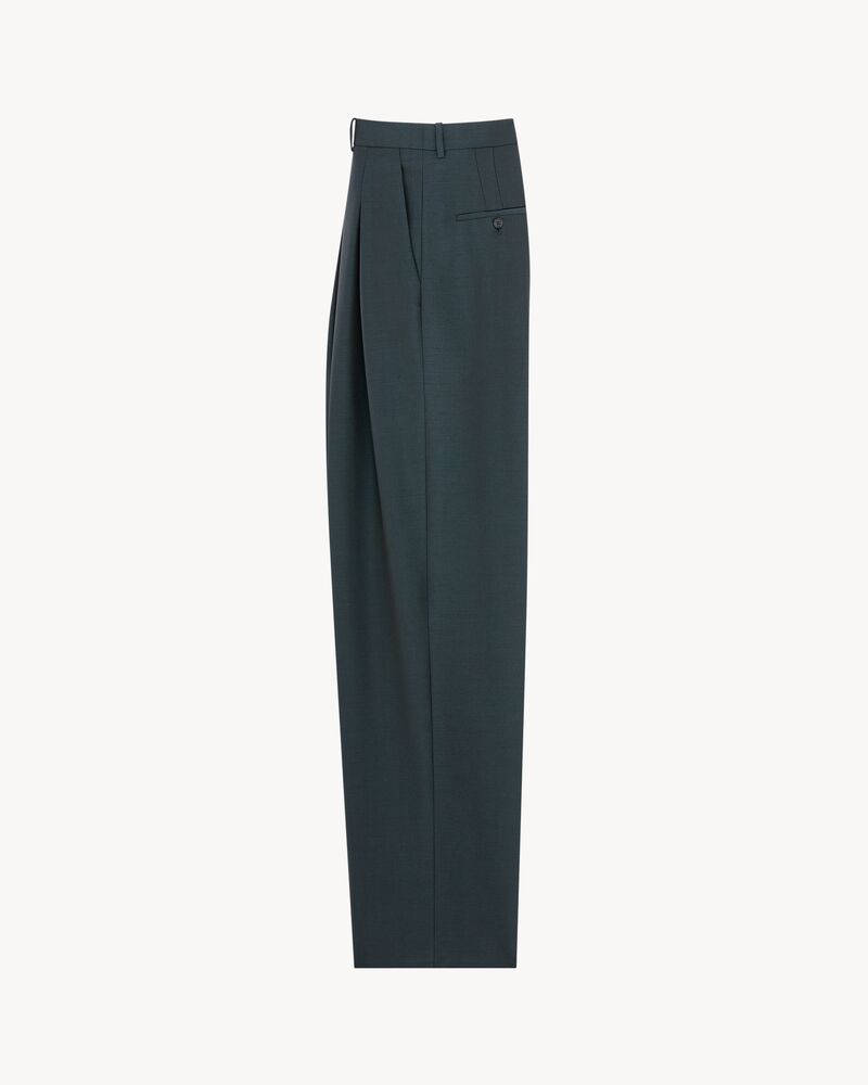 wide-leg pants in wool and mohair