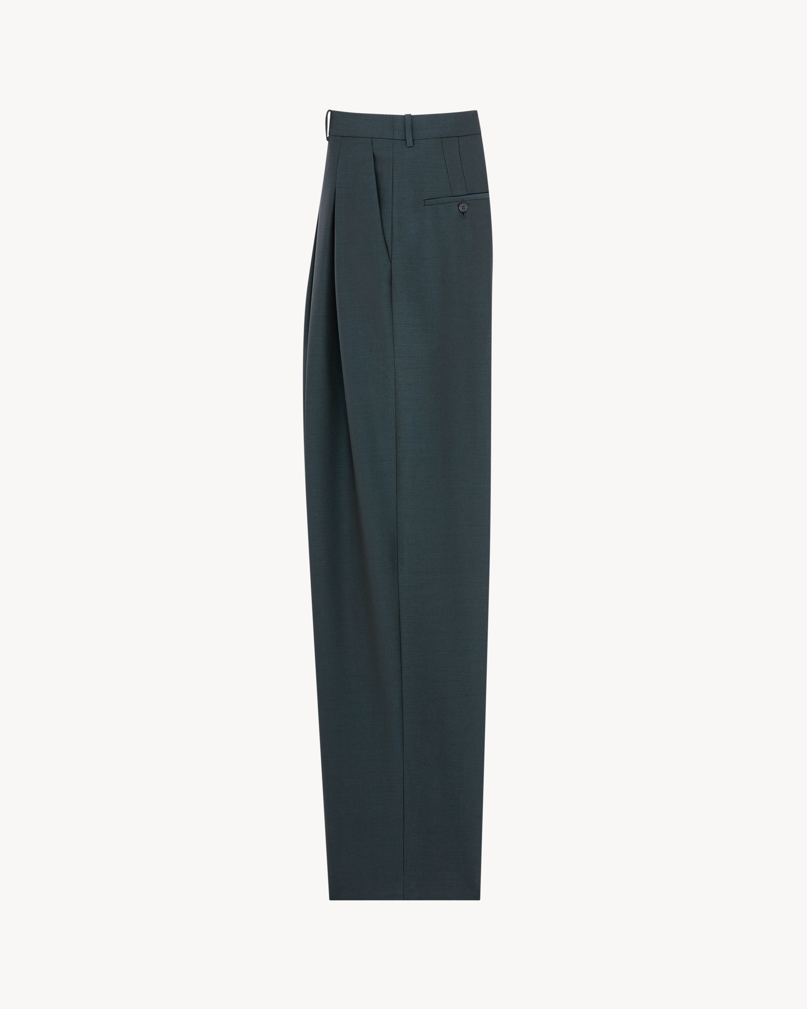 wide-leg pants in wool and mohair