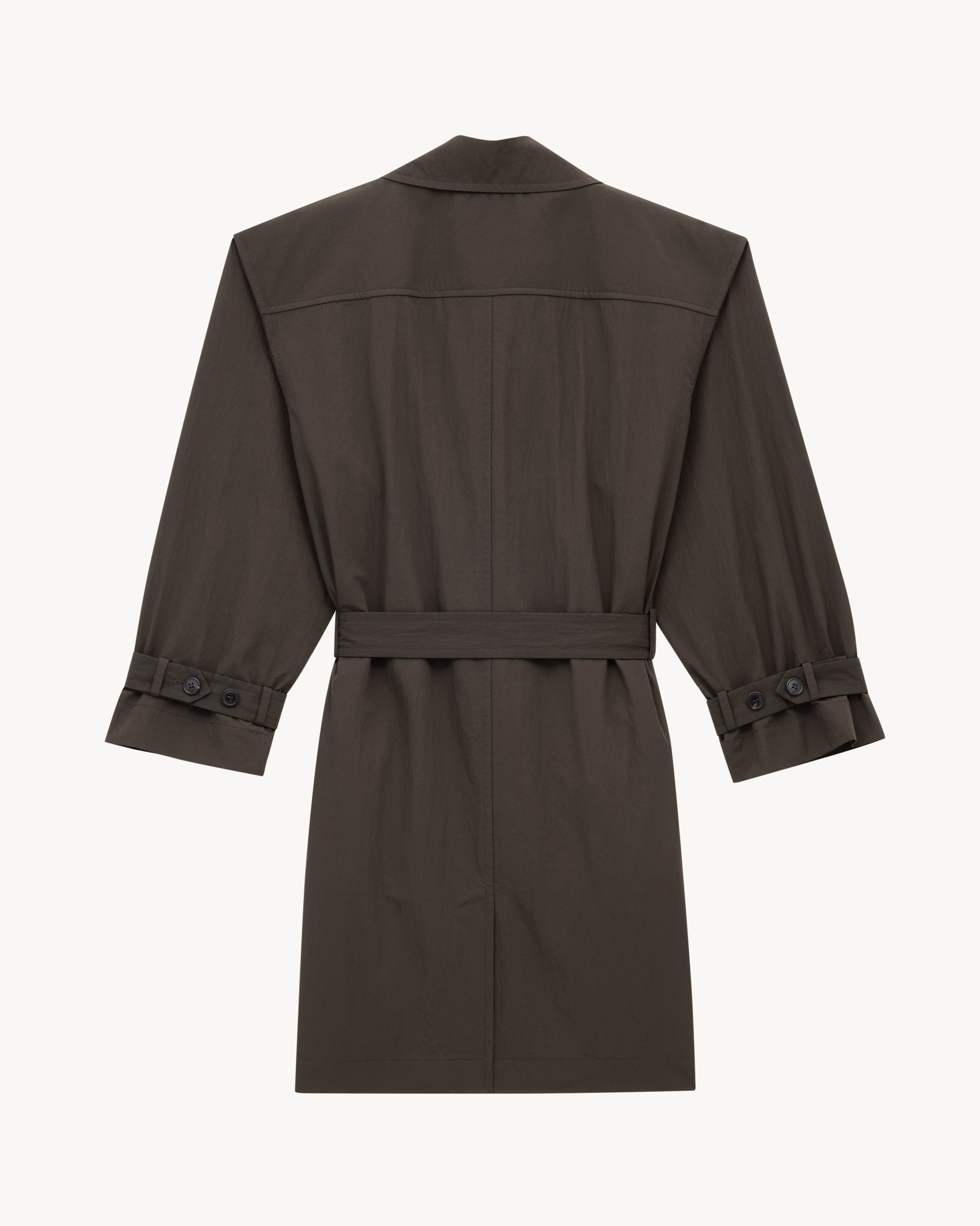 trench coat in crinkled nylon