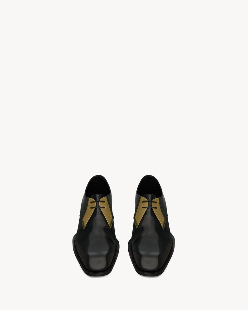 NICO derbies in glazed leather and TPU