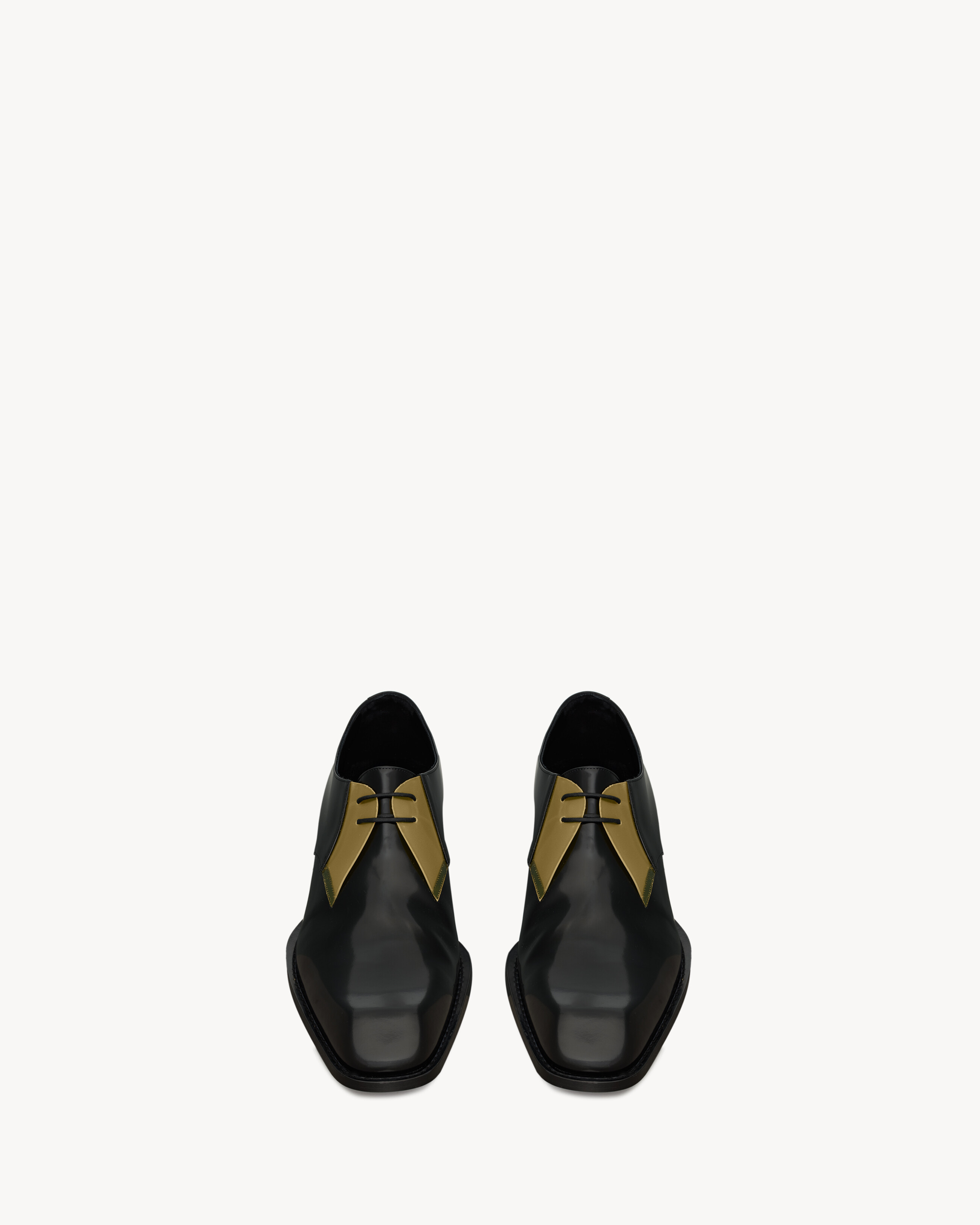 NICO derbies in glazed leather and TPU