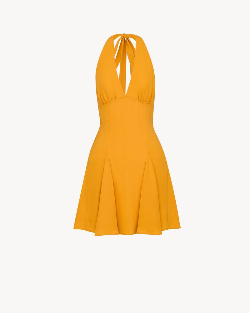 halter dress in silk crepe de chine
