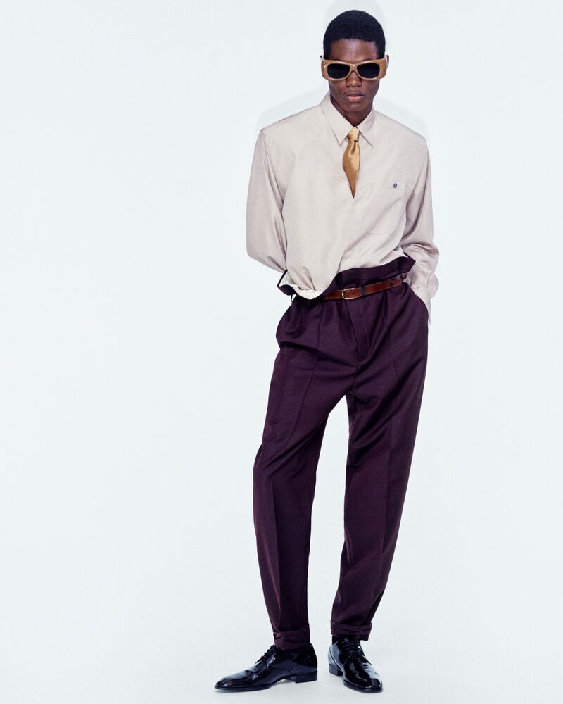 paperbag pants in wool and mohair