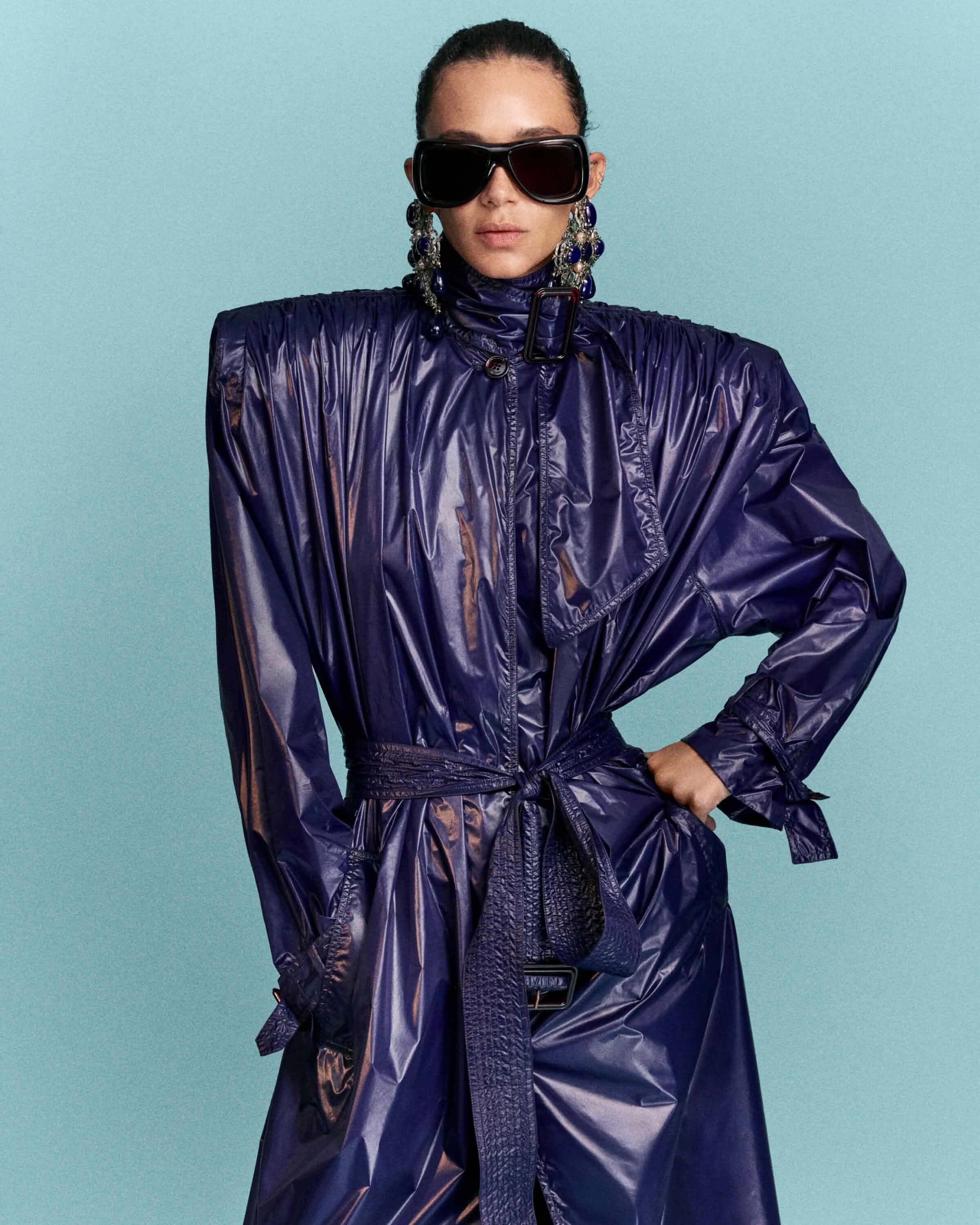 lavallière trench coat in nylon