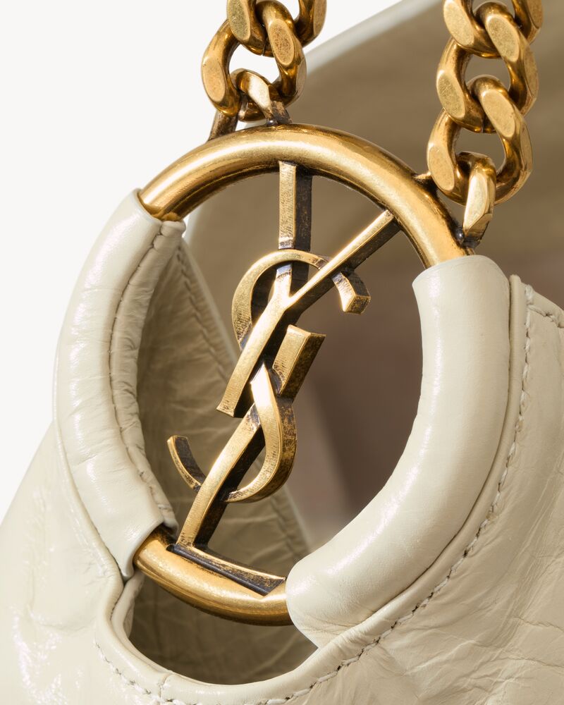 HORTENSE hobo in shiny leather in White | Saint Laurent | YSL EN-US