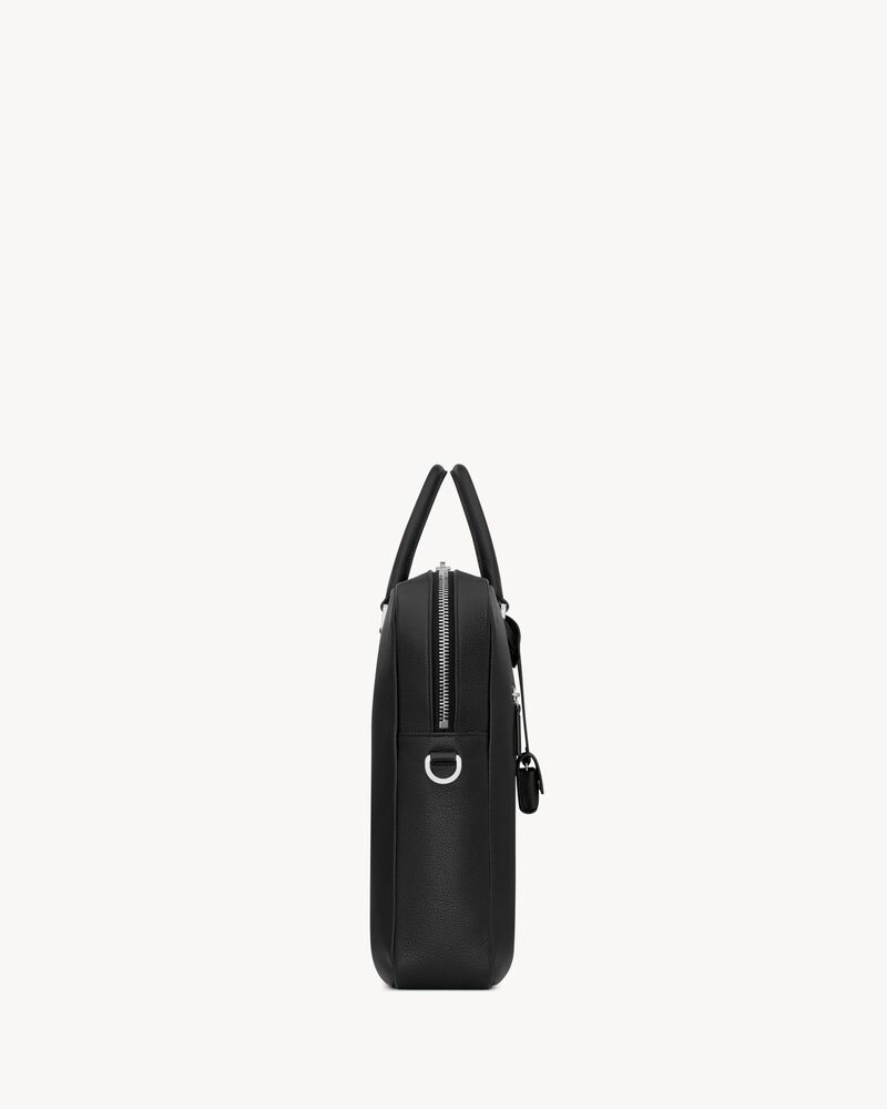 Sac de Jour 大号黑色粒纹软皮公文包