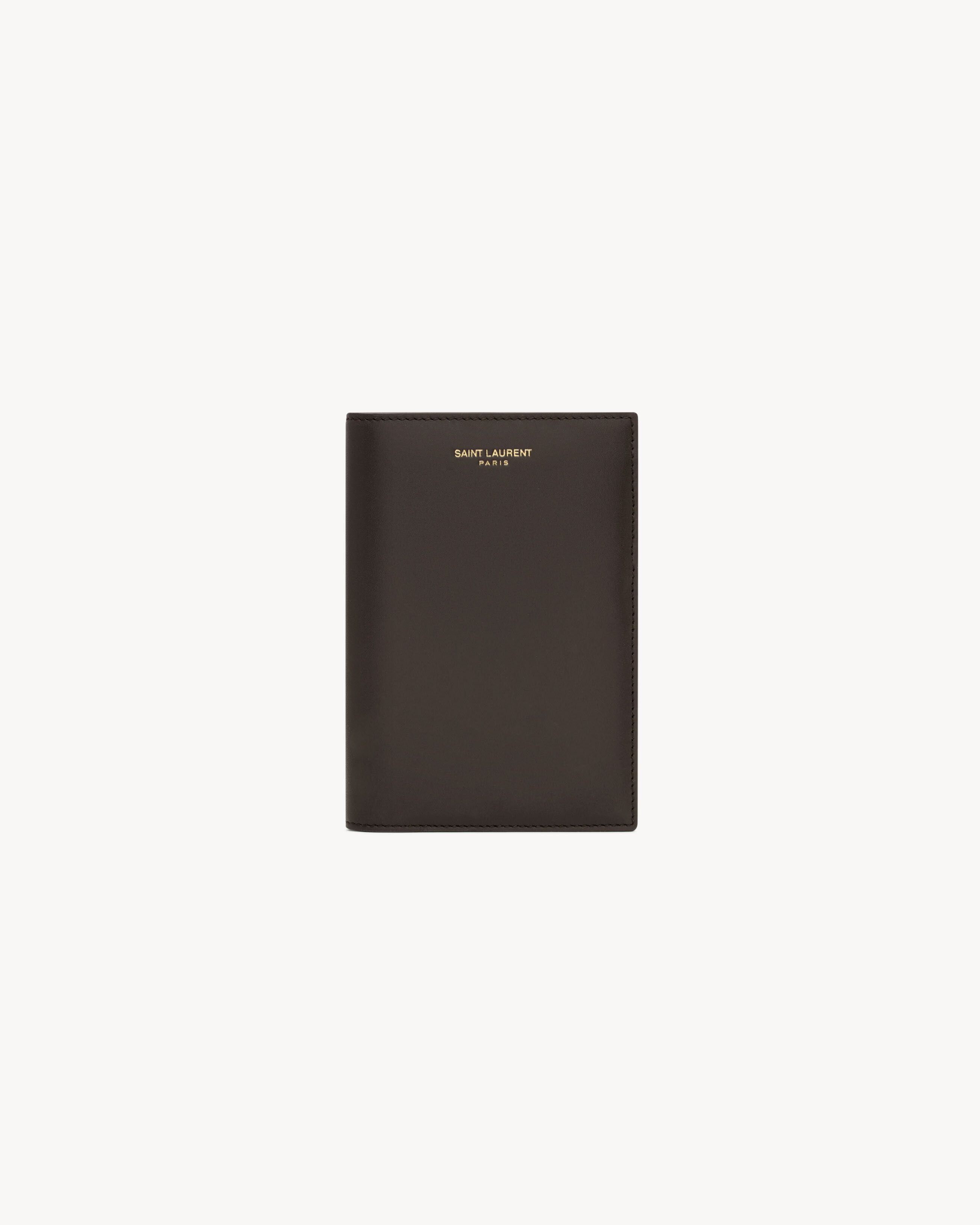 SAINT LAURENT PARIS passport case in two-tone smooth leather
