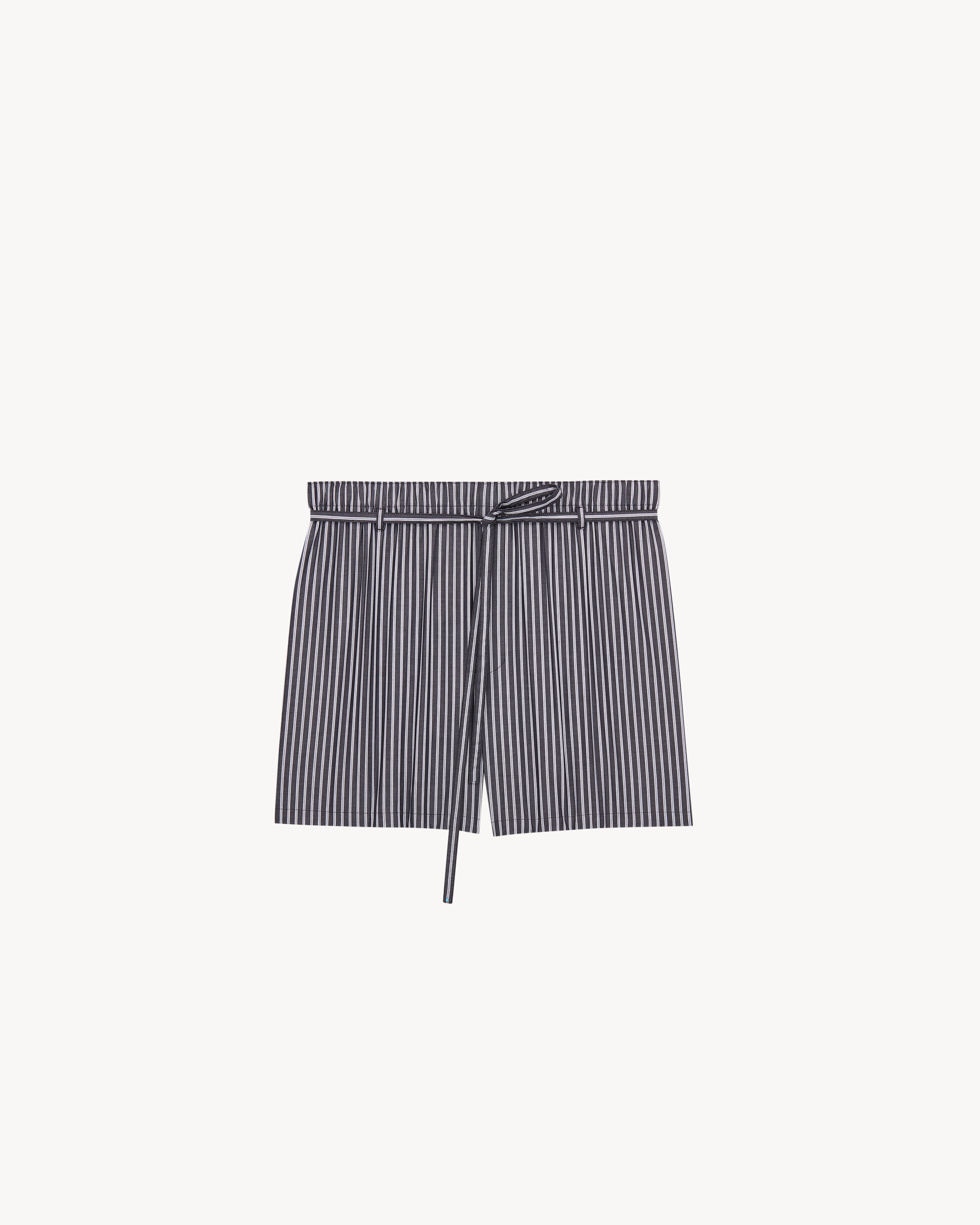 lounge shorts in striped cotton poplin