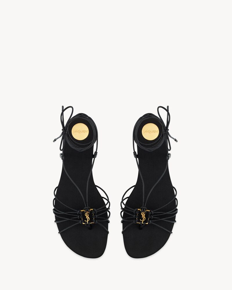 BABYLONE sandals with laces in smooth leather