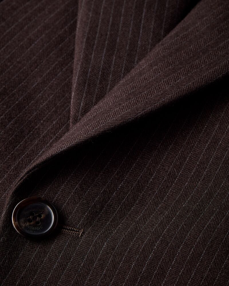 single-breasted jacket in striped herringbone wool