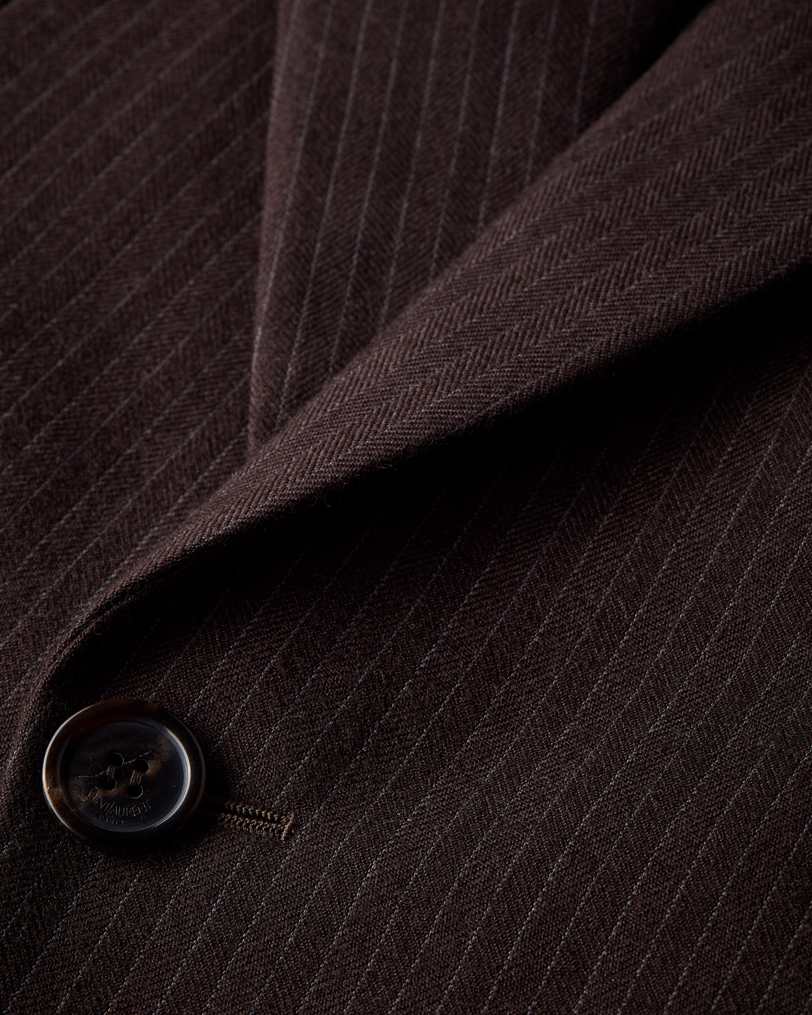 single-breasted jacket in striped herringbone wool