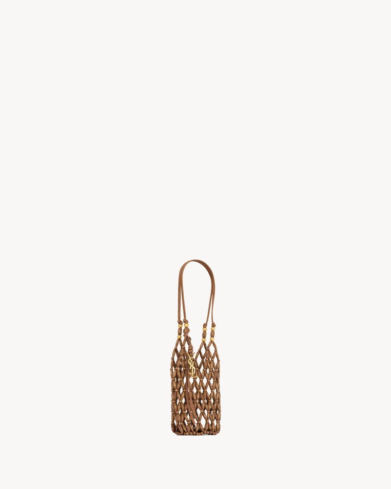 CASSANDRE mini sac seau en perles de bois