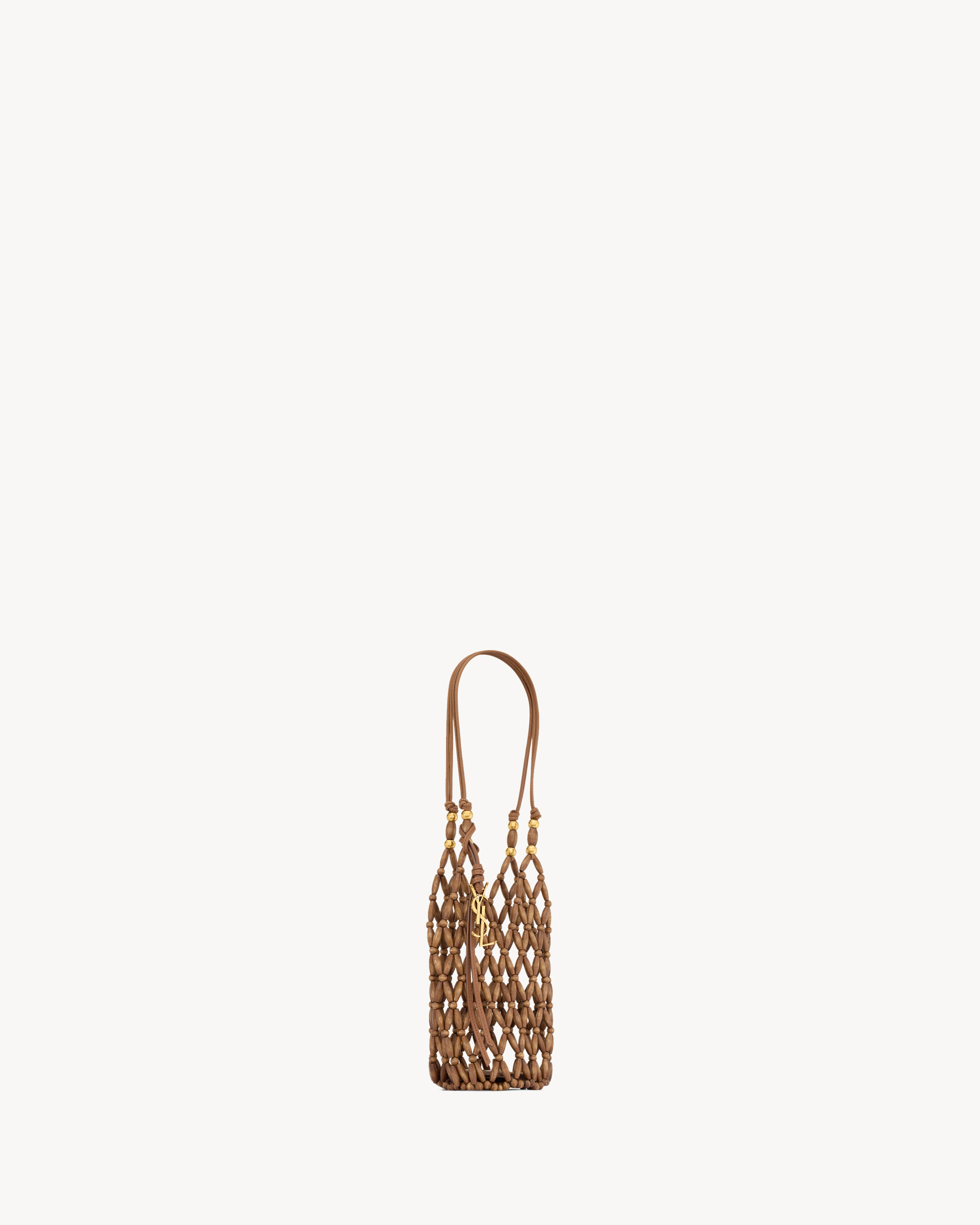 CASSANDRE mini bucket in wood beads