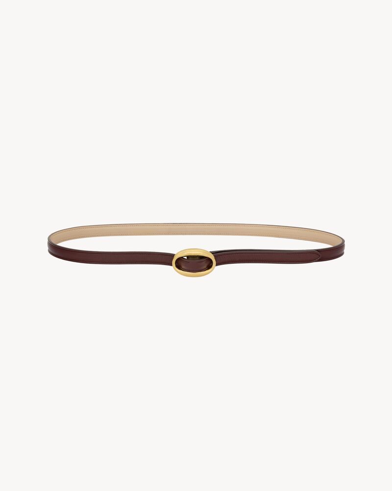Ceinture fine réversible à boucle ovale en cuir lisse