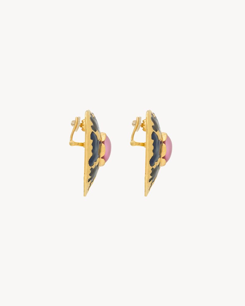 heart earrings in enamel