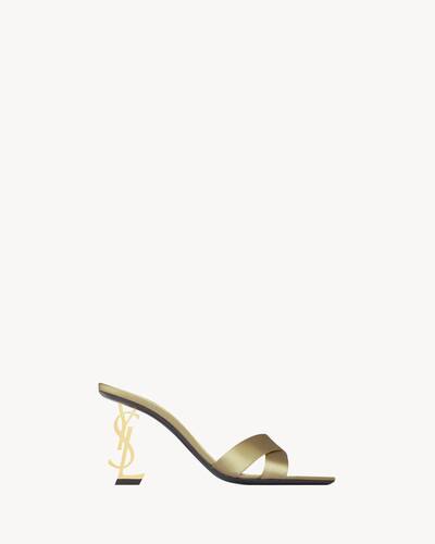 OPYUM mules in satin crepe in Beige | Saint Laurent | YSL EN-US