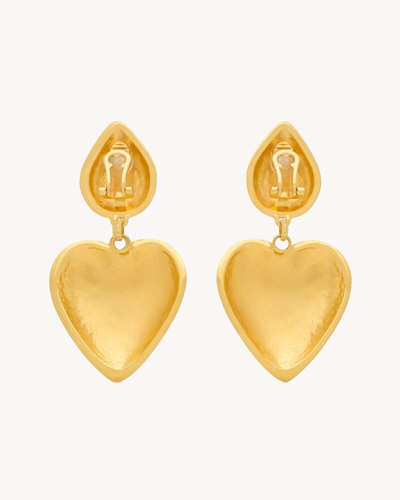 heart drop earrings in enamel