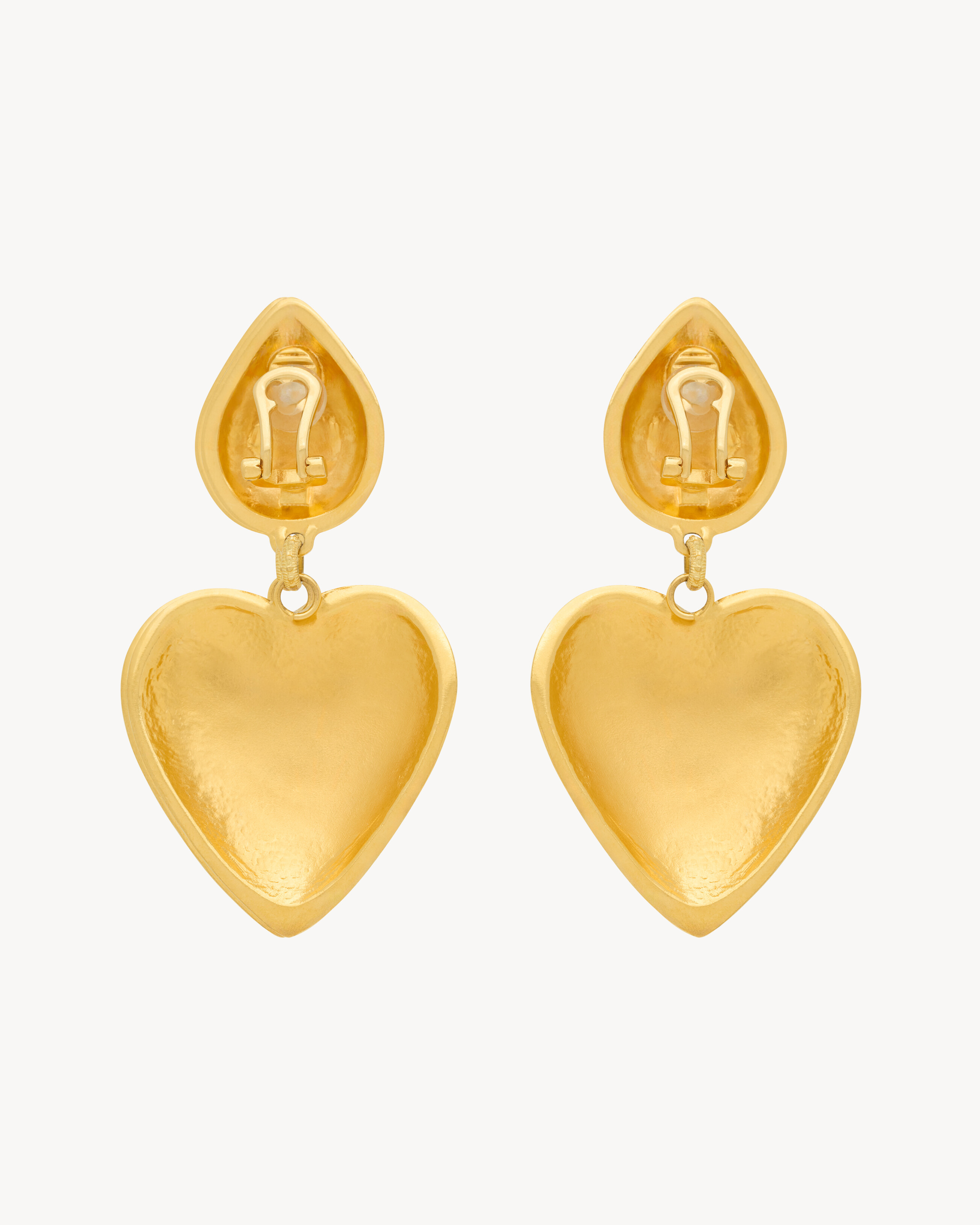 heart drop earrings in enamel