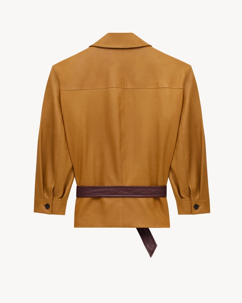 belted jacket in lambskin
